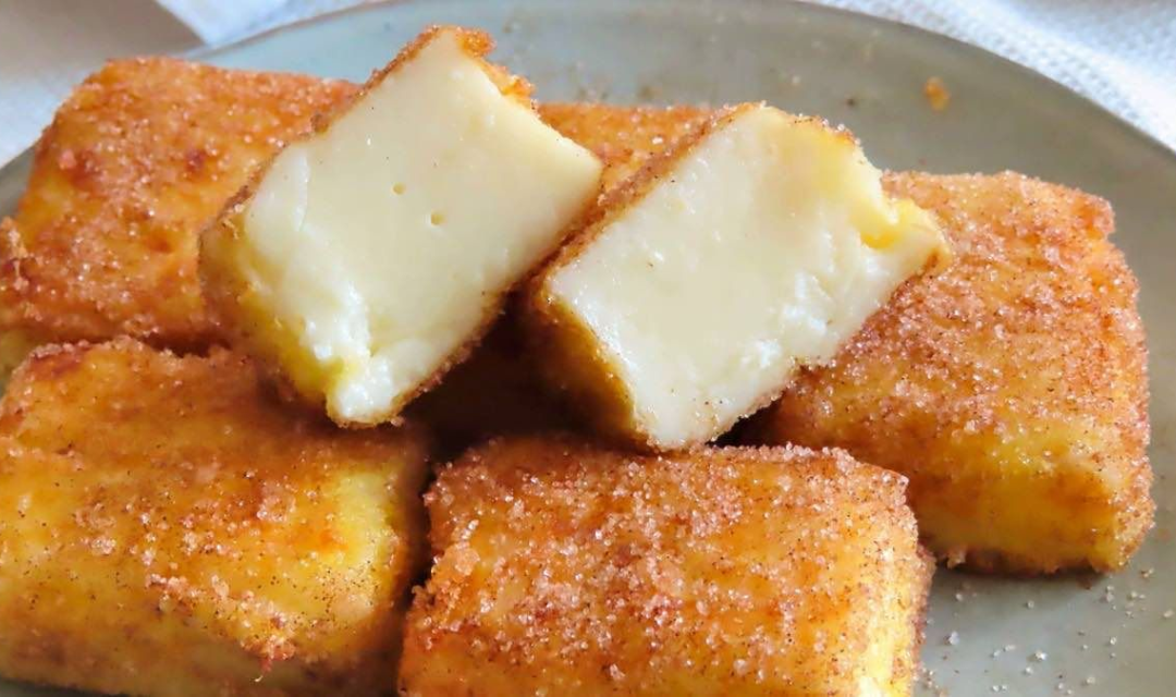 Fiz esse Quadradinho de Leite Frito e todo mundo aqui em casa achou que eu tinha comprado na confeitaria