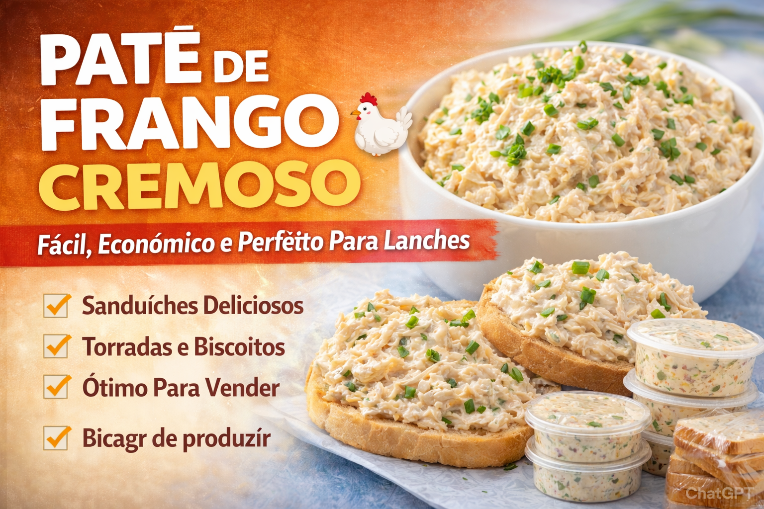 Patê de Frango Cremoso: Fácil, Econômico e Perfeito Para Lanches