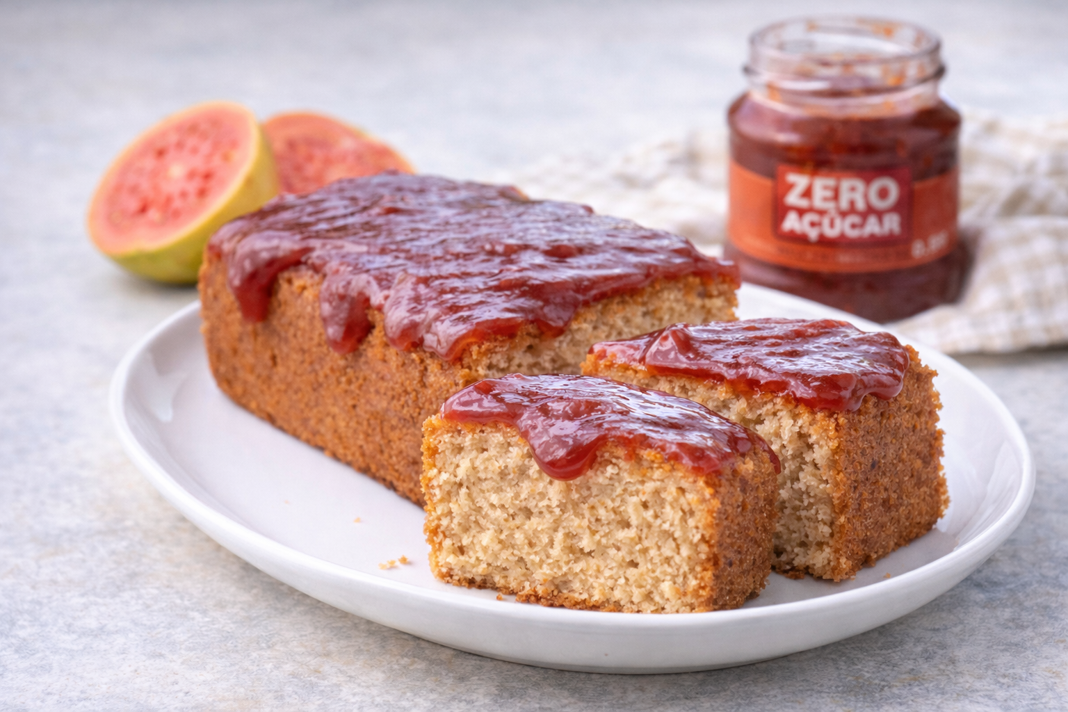 Bolo de Goiabada Zero Açúcar: Fofinho, Saudável e Delicioso