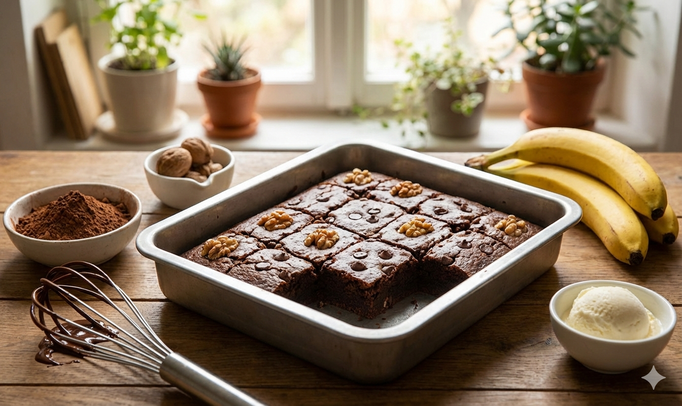 Esse Brownie de Banana Não Leva Açúcar e Fica Surpreendentemente Cremoso