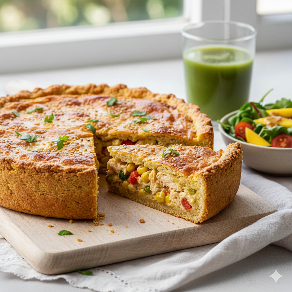 Torta de Frango com Massa de Grão-de-Bico que Viralizou: Sem Farinha e Proteica