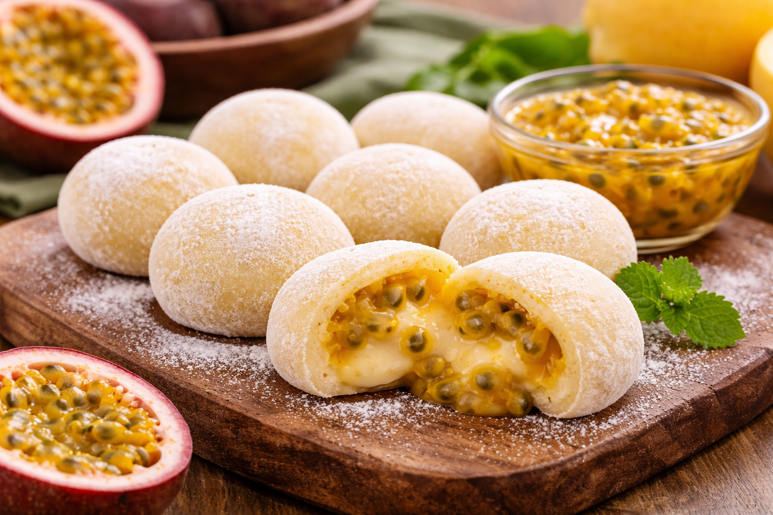 Fiz esse mochi de maracujá e até quem nunca provou doce japonês se apaixonou