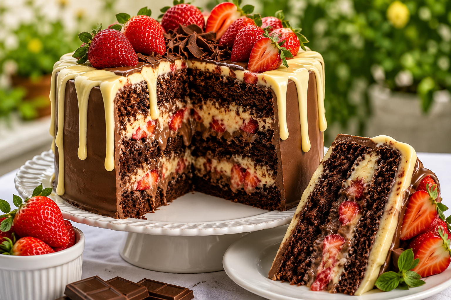 Bolo de Aniversário Trufado com Morango: O Bolo dos Sonhos que Derrete na Boca
