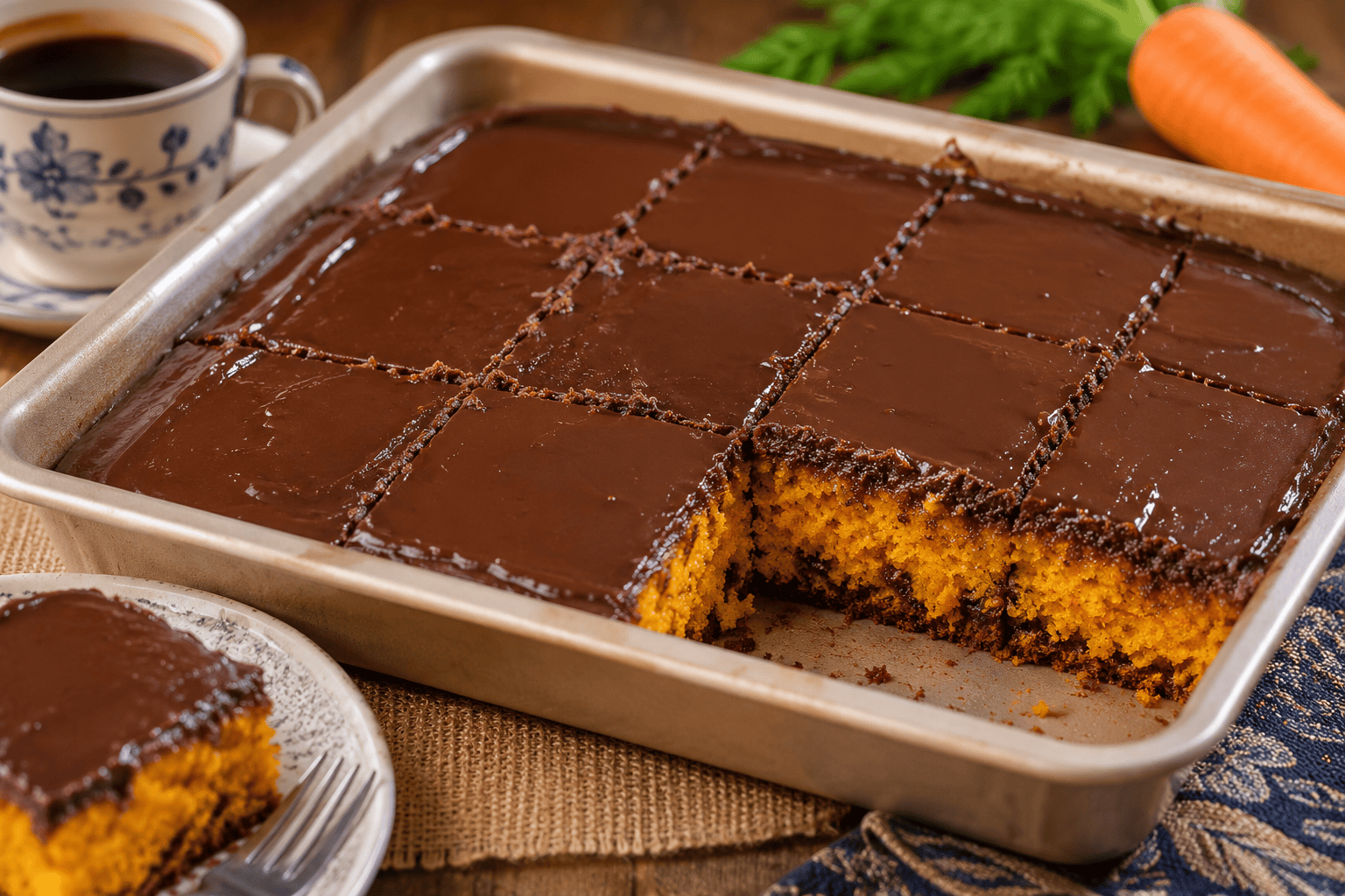 Bolo de Cenoura com Cobertura de Chocolate: essa receita fica fofinha, molhadinha e com uma cobertura irresistível