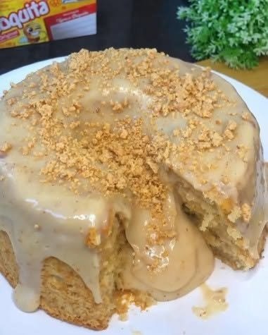 Fiz esse Bolo de Paçoca Cremosa e todo mundo aqui em casa pediu mais um pedaço