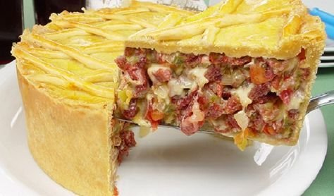 dia em que servi esse empadão de carne-seca alto e farto e não sobrou nem farelo para contar história